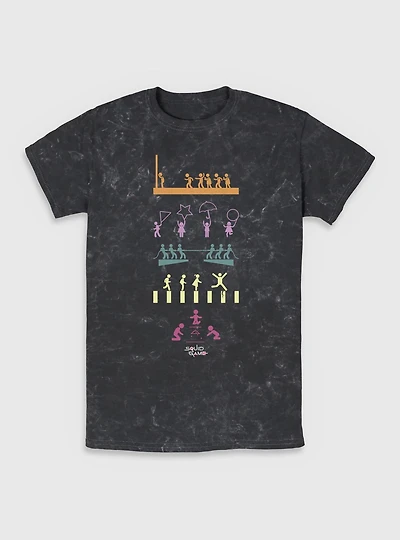 Squid Game Icons Mineral Wash T-Shirt