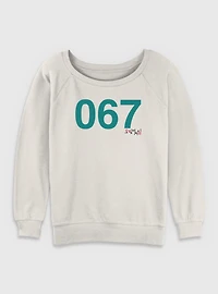 Squid Game Costume 067 Womens Slouchy Sweatshirt