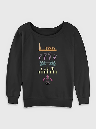 Squid Game Icons Womens Slouchy Sweatshirt