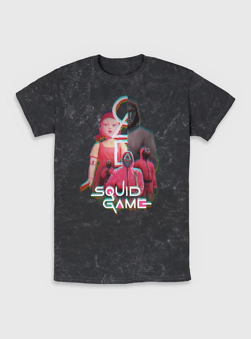 Squid Game Glitch Games Mineral Wash T-Shirt