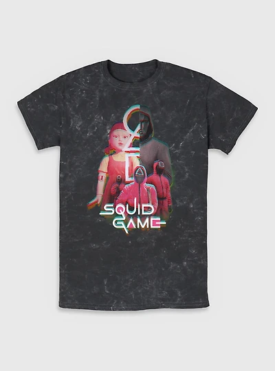 Squid Game Glitch Games Mineral Wash T-Shirt