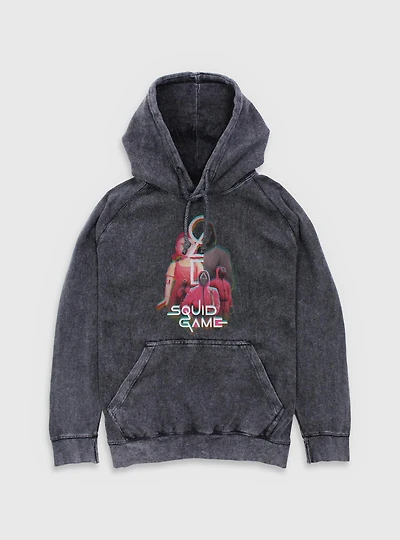 Squid Game Glitch Games Mineral Wash Hoodie