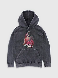 Squid Game Glitch Games Mineral Wash Hoodie
