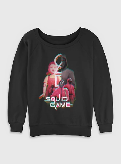 Squid Game Glitch Games Womens Slouchy Sweatshirt