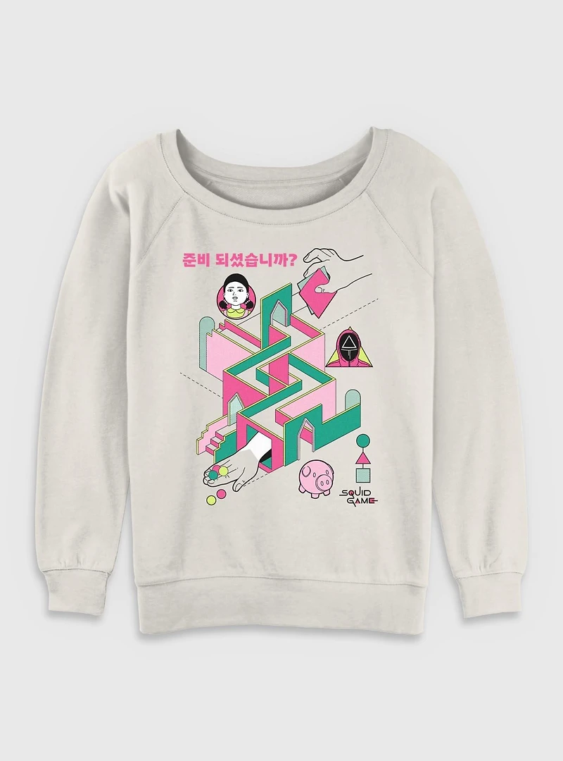 Squid Game Labyrinth Womens Slouchy Sweatshirt