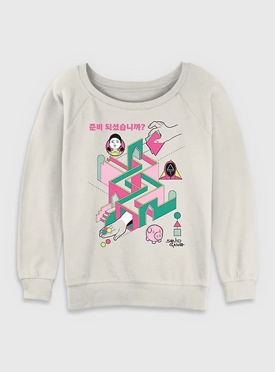 Squid Game Labyrinth Womens Slouchy Sweatshirt