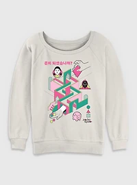Squid Game Labyrinth Womens Slouchy Sweatshirt