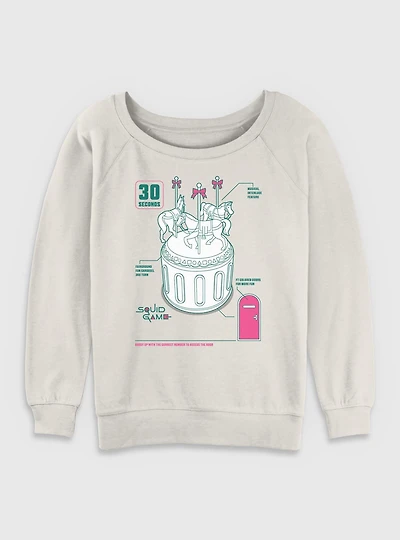 Squid Game Round And Carousel Womens Slouchy Sweatshirt