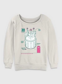 Squid Game Round And Carousel Womens Slouchy Sweatshirt