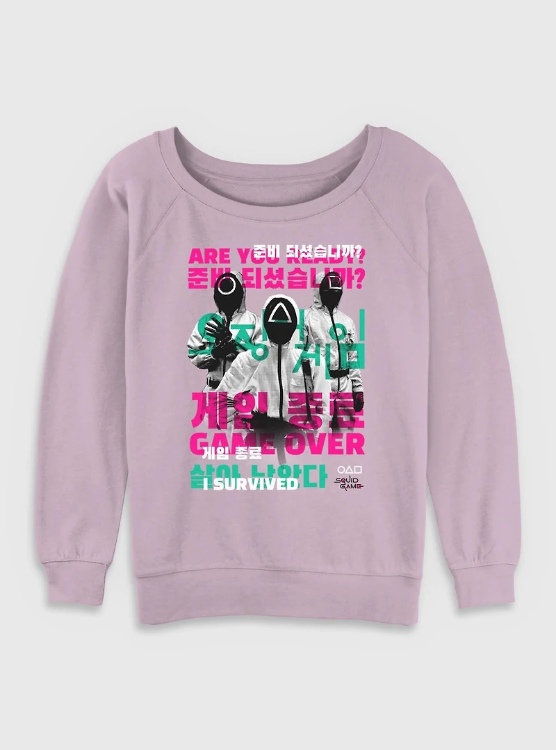 Squid Game I Survived Womens Slouchy Sweatshirt