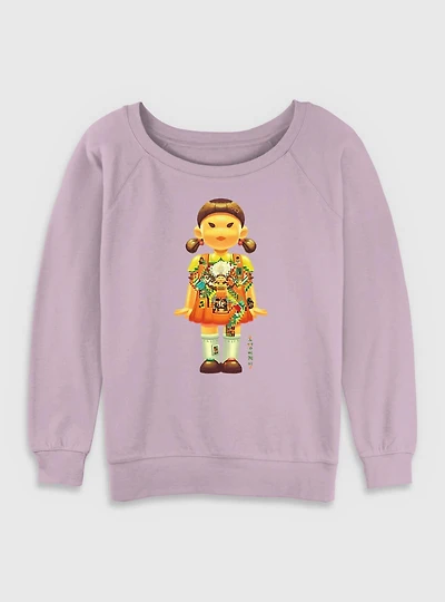 Squid Game Big Doll Womens Slouchy Sweatshirt