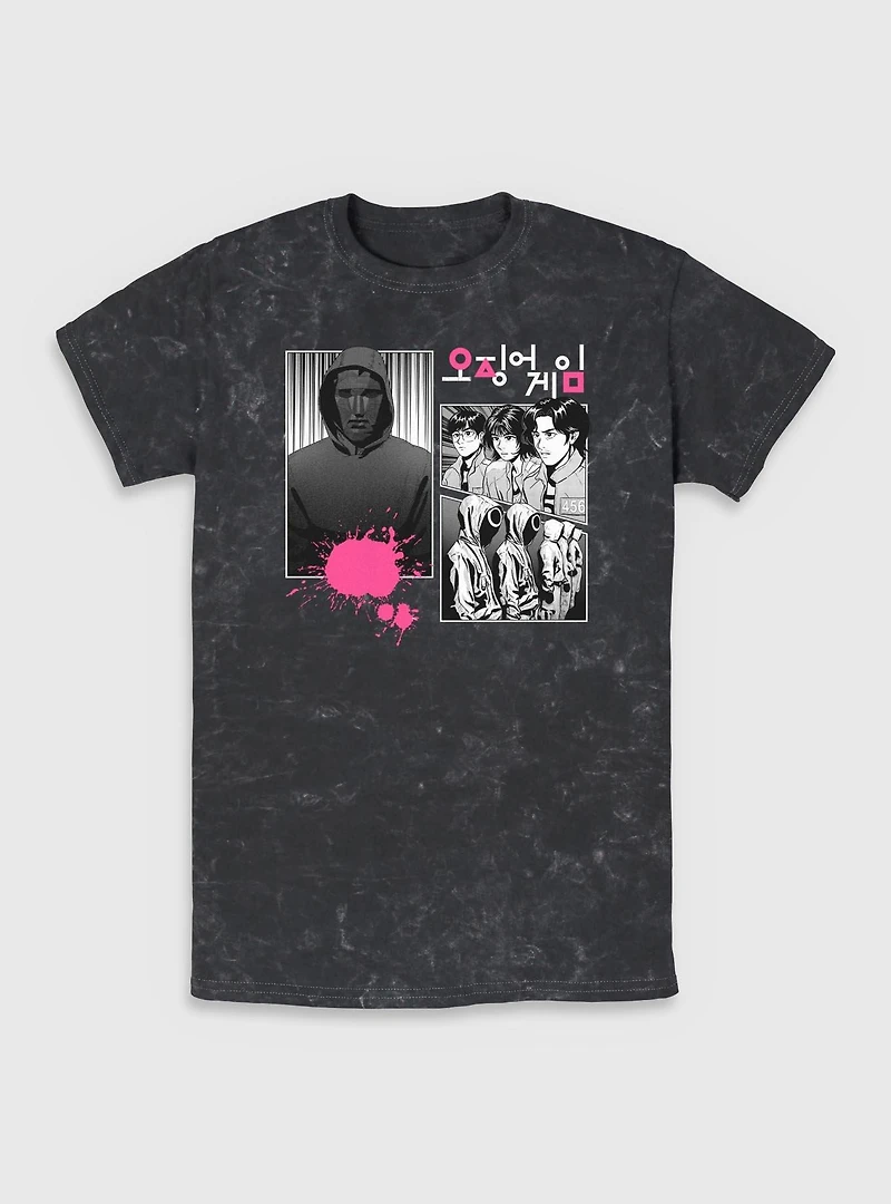 Squid Game Manga Panel Mineral Wash T-Shirt