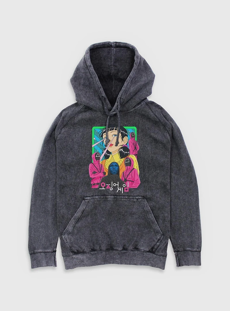 Squid Game Graphic Seoyoung Mineral Wash Hoodie