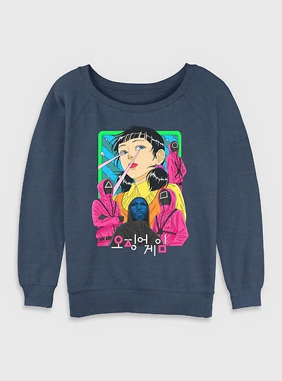 Squid Game Graphic Seoyoung Womens Slouchy Sweatshirt