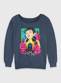 Squid Game Graphic Seoyoung Womens Slouchy Sweatshirt
