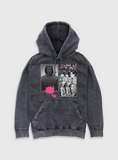 Squid Game Manga Panel Mineral Wash Hoodie