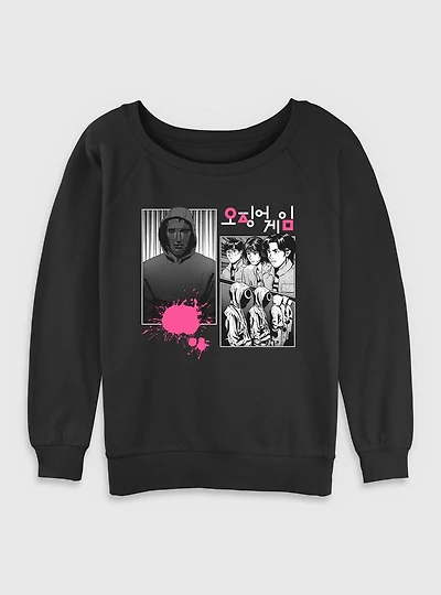 Squid Game Manga Panel Womens Slouchy Sweatshirt