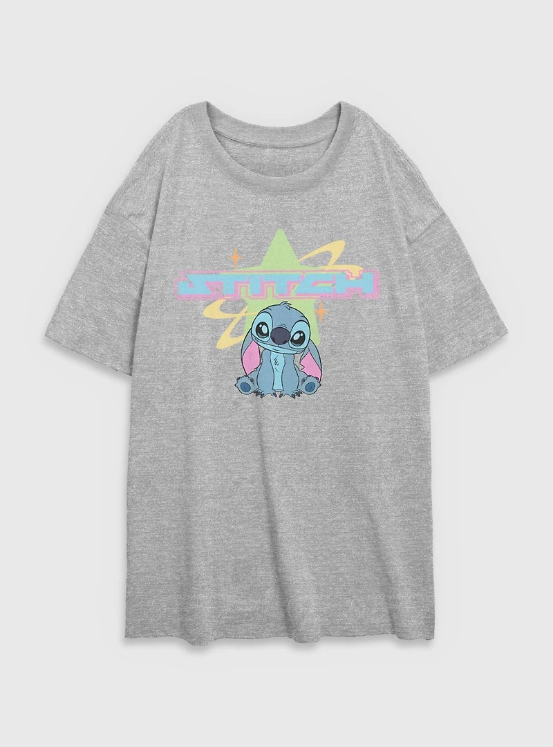 Disney Lilo & Stitch Stars Womens Oversized T-Shirt