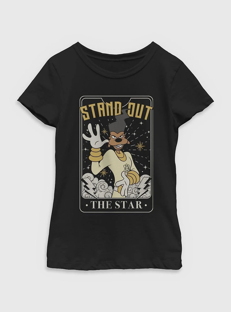 Disney Goofy Powerline Star Tarot Youth Girls T-Shirt