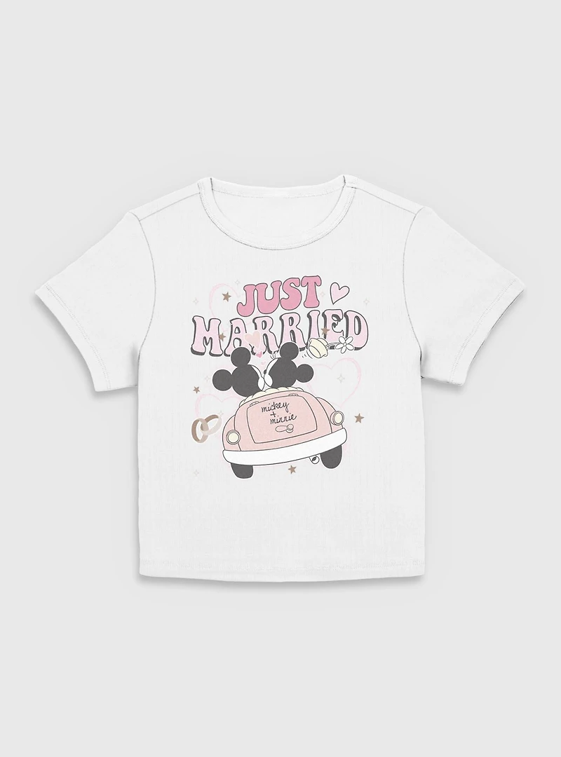 Disney Mickey Mouse Just Married Women Baby T-Shirt