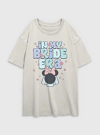 Disney Minnie Mouse My Bride Era Womens Oversized T-Shirt