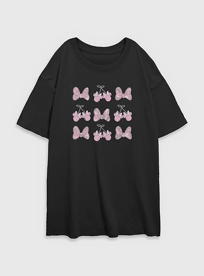 Disney Minnie Mouse Bow Camo Womens Oversized T-Shirt