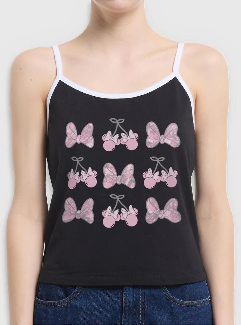 Disney Minnie Mouse Bow Camo Womens Cami