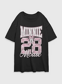 Disney Minnie Mouse 28 Collegiate Womens Oversized T-Shirt