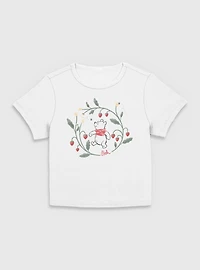 Disney Winnie The Pooh Strawberry Wreath Women Baby T-Shirt