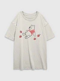 Disney Winnie The Pooh Belly Berry Womens Oversized T-Shirt