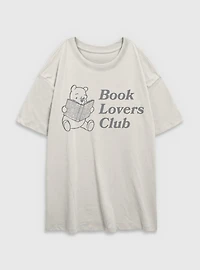 Disney Winnie The Pooh Book Lovers Club Womens Oversized T-Shirt