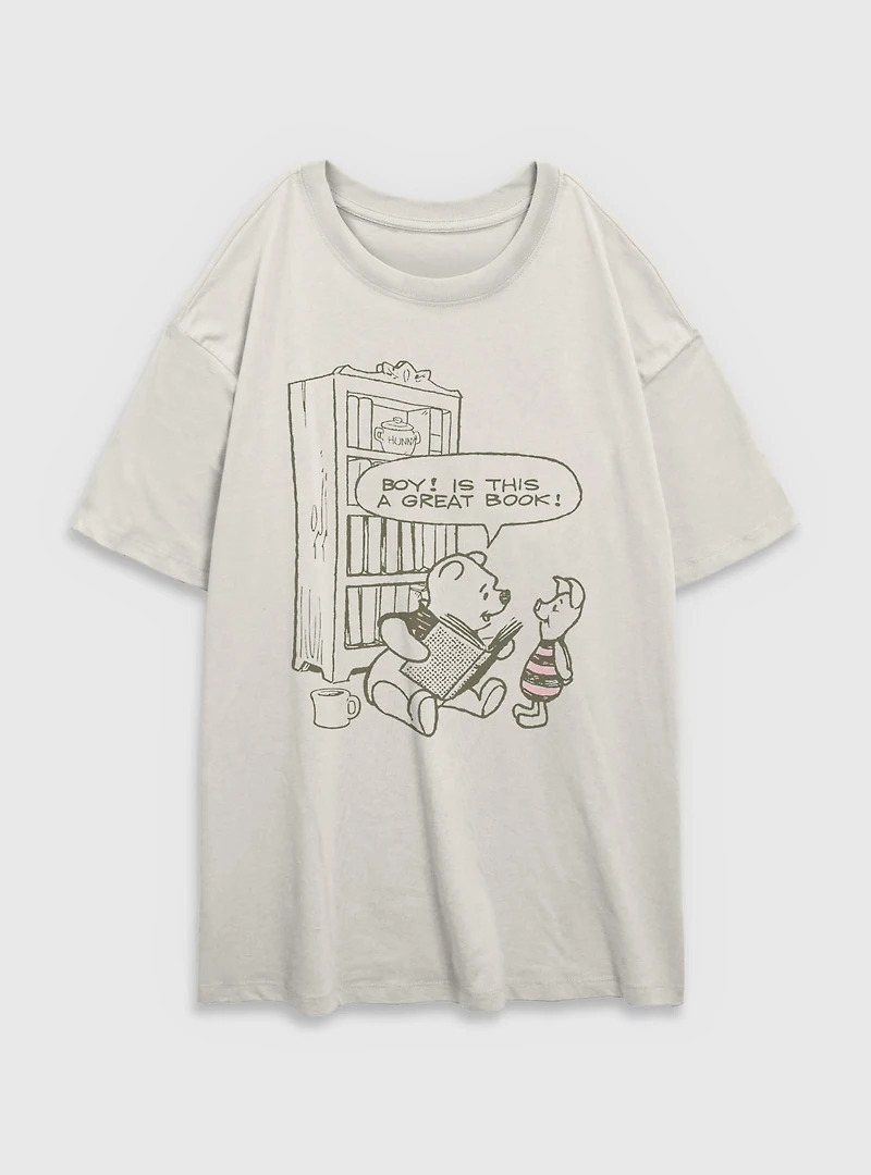 Disney Winnie The Pooh Great Book Womens Oversized T-Shirt