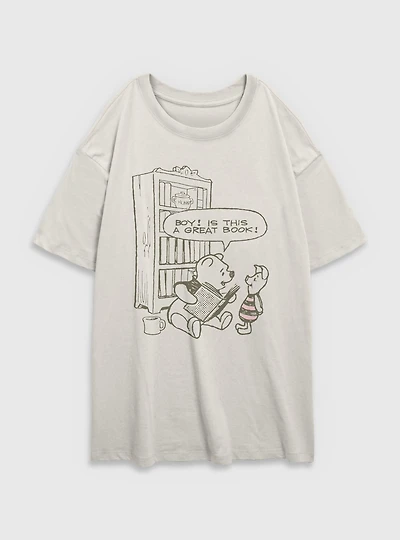 Disney Winnie The Pooh Great Book Womens Oversized T-Shirt