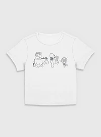 Disney Winnie The Pooh Carrying Books Women Baby T-Shirt