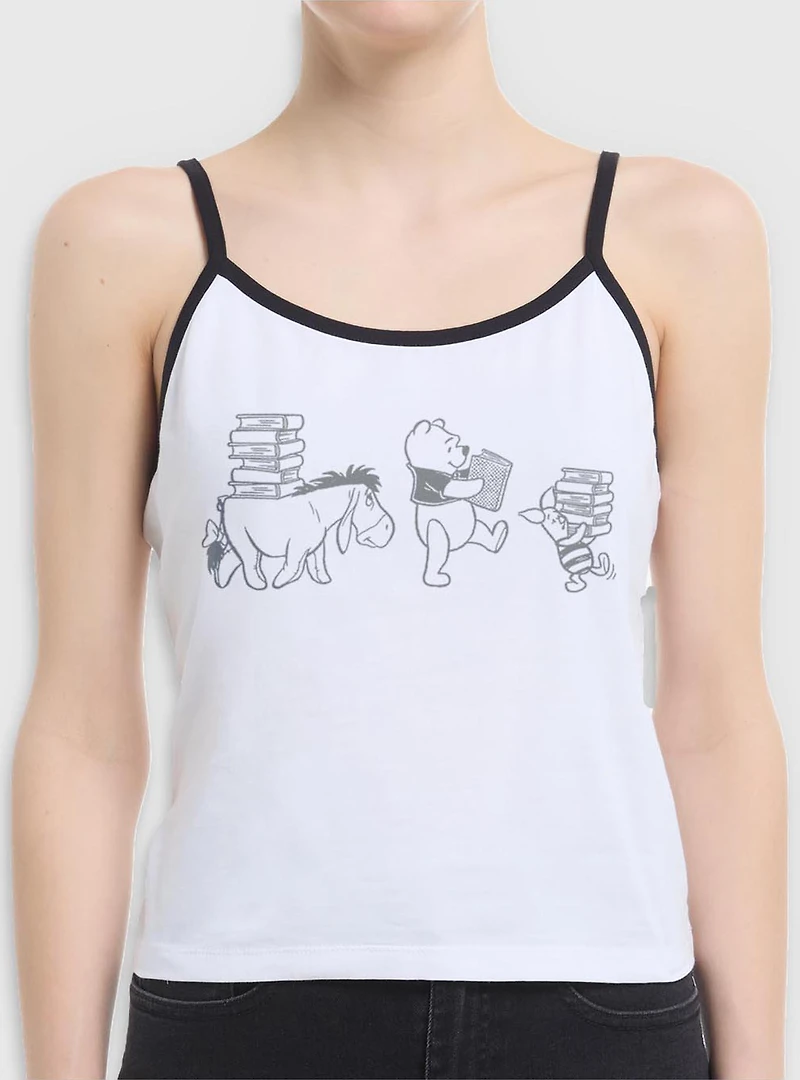 Disney Winnie The Pooh Carrying Books Womens Cami