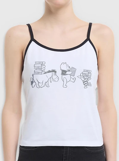 Disney Winnie The Pooh Carrying Books Womens Cami