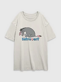 Disney Winnie The Pooh Introvert Eeyore Womens Oversized T-Shirt