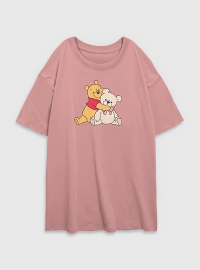 Disney Winnie The Pooh Two Cute Bears Womens Oversized T-Shirt
