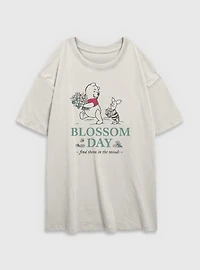Disney Winnie The Pooh Blossom Day Womens Oversized T-Shirt