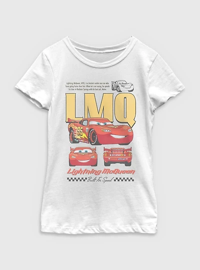 Disney Pixar Cars Lighting McQueen Poster Youth Girls T-Shirt