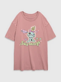 Disney Lilo & Stitch Scrump Stars Womens Oversized T-Shirt