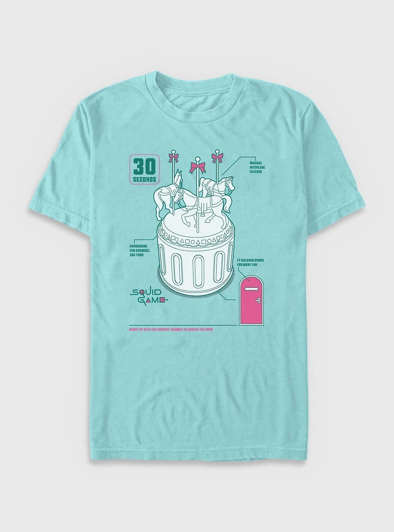 Squid Game Round And Carousel Garment Dye T-Shirt
