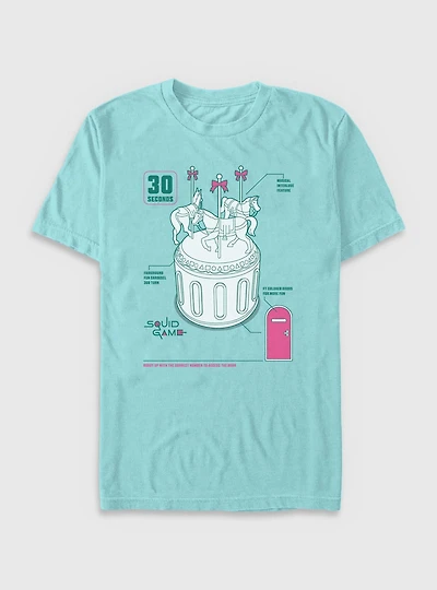 Squid Game Round And Carousel Garment Dye T-Shirt
