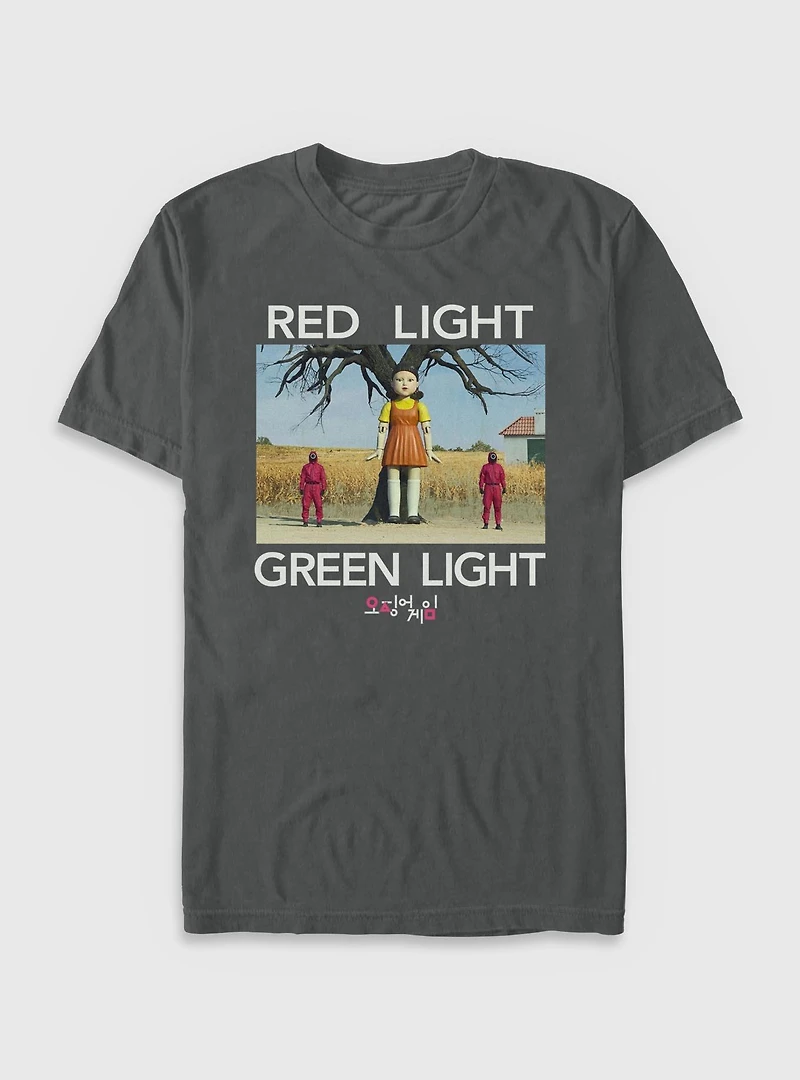 Squid Game Red Light Green Garment Dye T-Shirt
