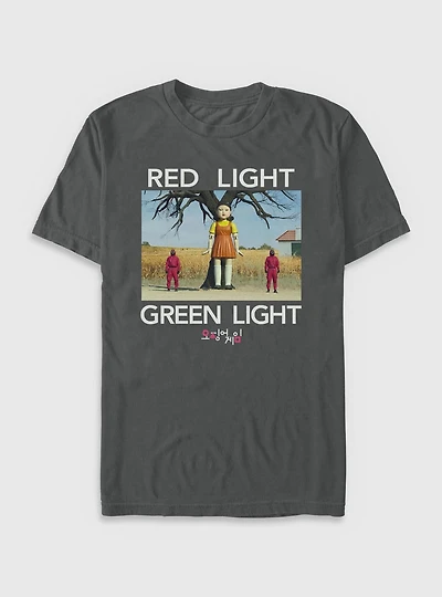 Squid Game Red Light Green Garment Dye T-Shirt
