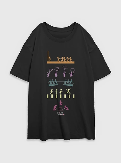 Squid Game Icons Womens Oversized T-Shirt