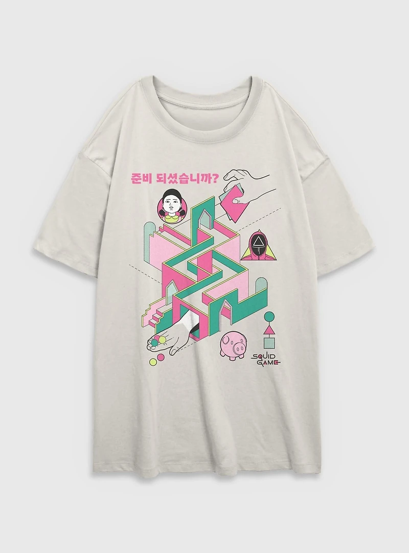 Squid Game Labyrinth Womens Oversized T-Shirt
