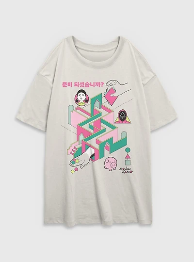 Squid Game Labyrinth Womens Oversized T-Shirt