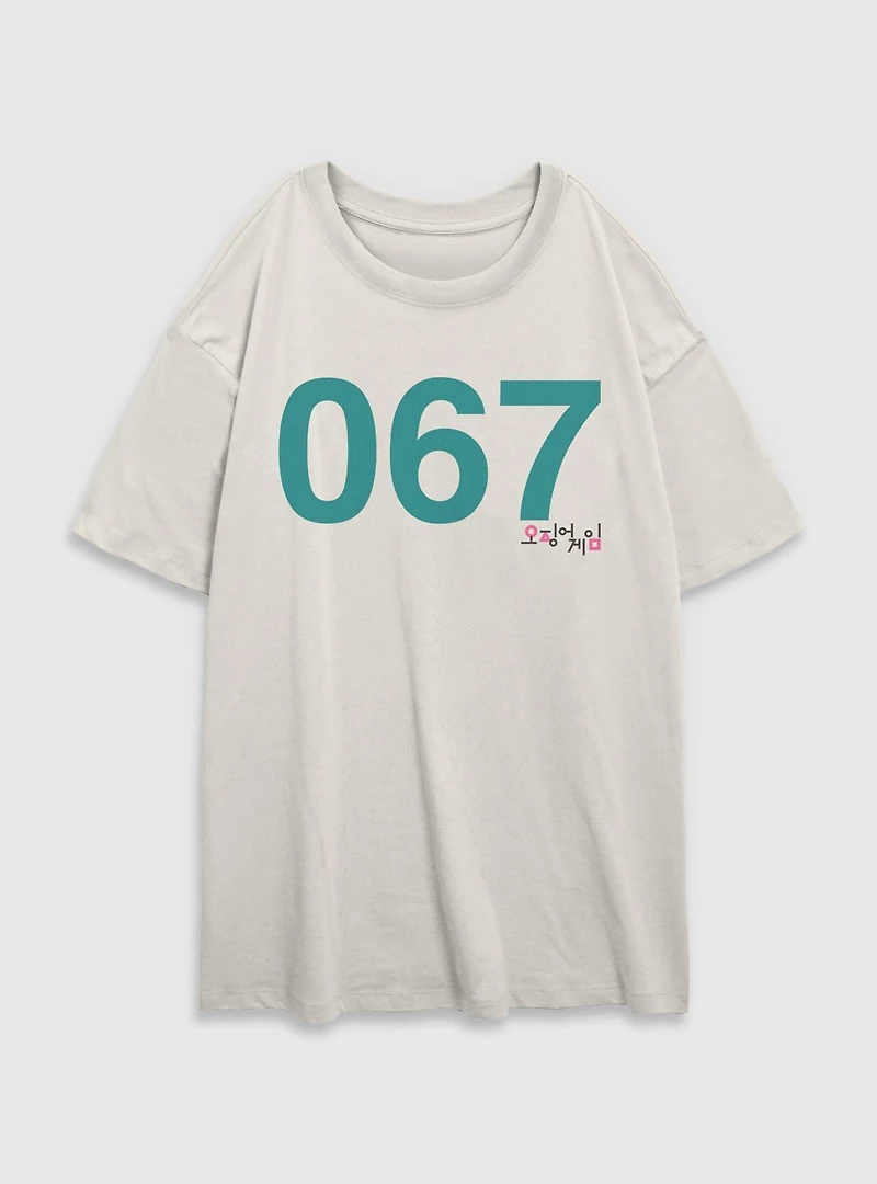 Squid Game Costume 067 Womens Oversized T-Shirt
