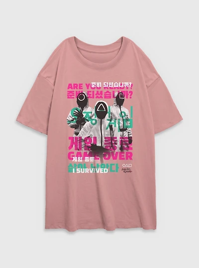 Squid Game I Survived Womens Oversized T-Shirt